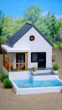 How to Build a Mini Brick House with a Fish Pond | Full Process