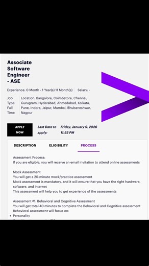 Accenture Hiring 2024–2025 | Associate Software Engineer | 4.5 LPA + Joining Bonus 💼🔥