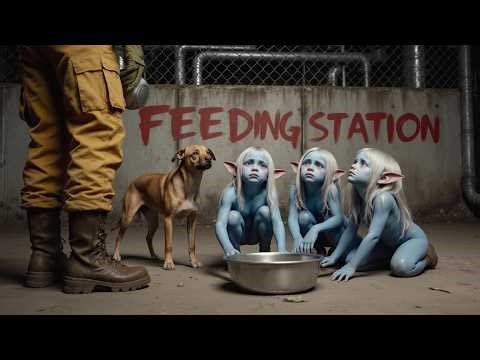 3 Hungry Alien Girls Found When Human Turned Around After Leaving Leftovers for Stray Animals