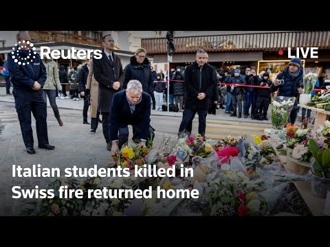 LIVE: Bodies of Italian students killed in Swiss blaze returned home