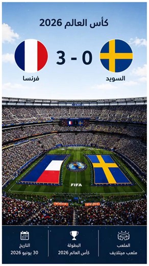 ملخص مباراة فرنسا والسويد | 3-0 | جميع الأهداف | كأس العالم 2026