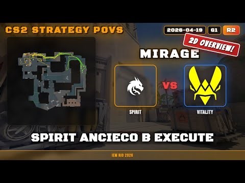 Spirit AnciEco B Execute - Mirage G1R2 | Spirit | IEM Rio 2026 | CS2 POV Analysis