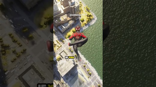 What happens if you jump from the highest point in Marvel's Spiderman 2? #videogames #spiderman2ps5