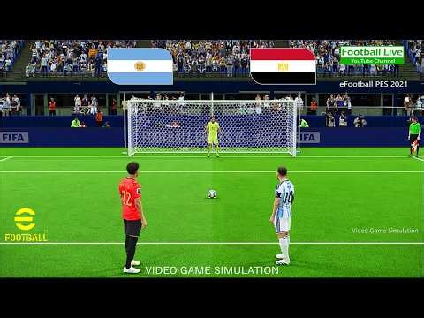 ARGENTINA vs EGYPT - Penalty Shootout Video Game | Messi vs Salah | eFootball PES 2021 Gameplay