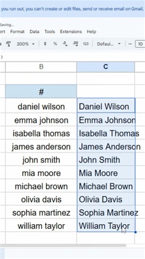 Capitalize Names Instantly in Google Sheets (PROPER Formula)