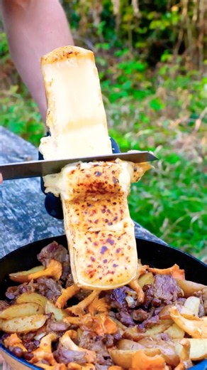 How to Make the Perfect Campfire Raclette Beef 🥘 #recipe #outdoorcooking