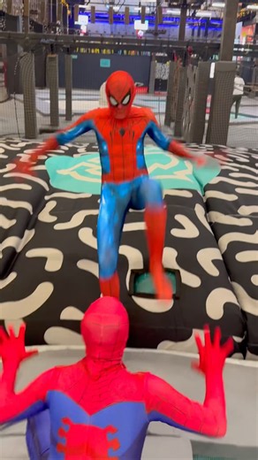 Spider-Man gave another Spider-Man a funny scare😂 #spiderman
