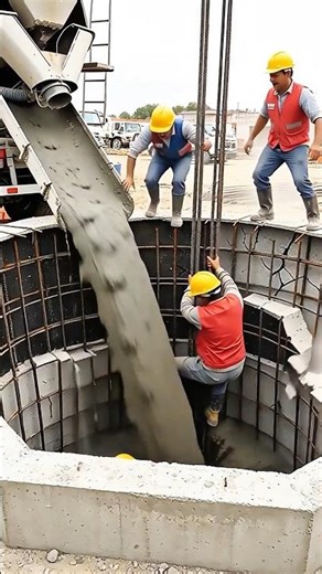 OH NO! Cement Truck Empties Into Column Pit with Workers STILL INSIDE #fail #construction #engineer