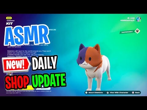 ASMR Fortnite Shop NEW Kit Sidekick Pet! Daily Update Today 🎮🎧 Relaxing Whispering 😴💤