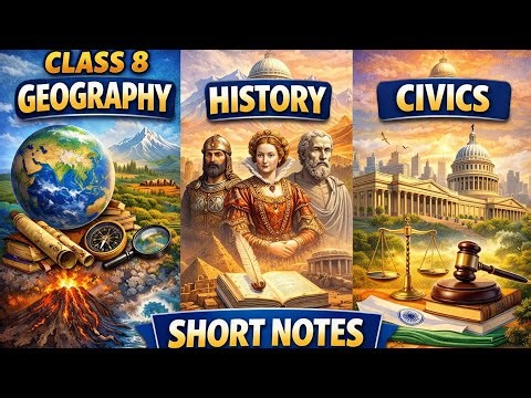Class 8 One Shot Revision | Geography, History & Civics | Short notes|Exam Ready