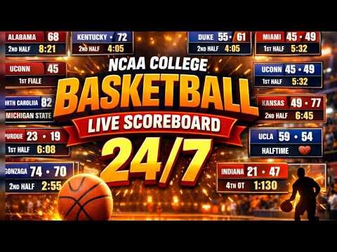 NCAA College Basketball LIVE Scoreboard 24/7 | Live Scores | 2025–26 Season