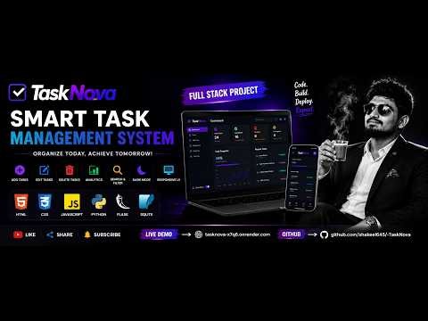 TaskNova - Smart Task Management System | Full Stack Python Flask Project | Python Flask & SQLite