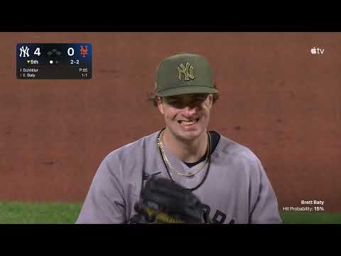 Cam Schlittler strikes out 9 batters across 6 2/3 innings in his Subway Series debut 😮‍💨
