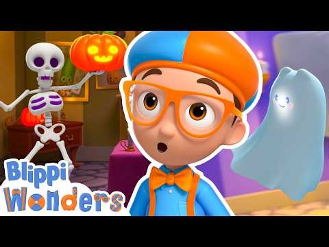 Blippi's Halloween Haunted House Adventure! 🎃 Halloween Cartoons | Blippi Cartoon Videos for Kids