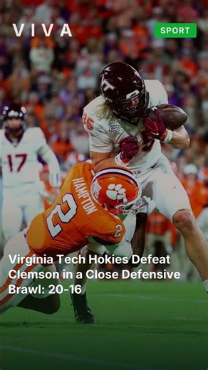 Virginia Tech Hokies Defeat Clemson in a Close Defensive Brawl: 20-16 #shorts