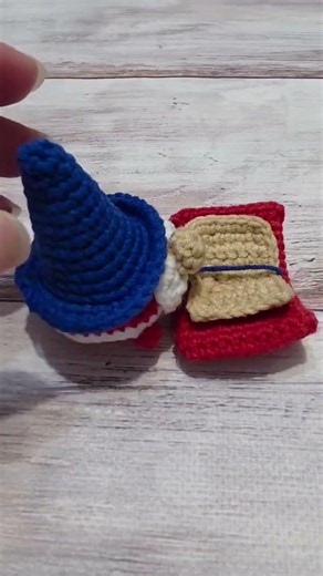 Crochet Mini Gnome Bookmark! 📚 Patriotic Pattern