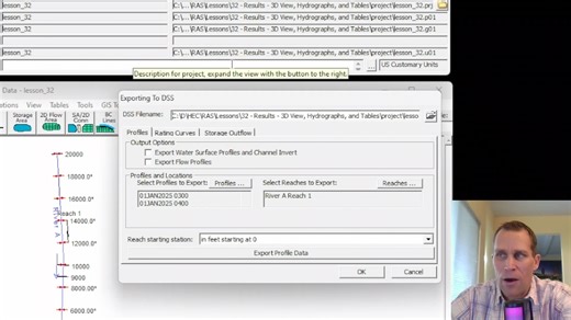 HEC RAS Lesson 33 - Results - DSS Data
