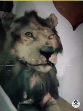 What exactly is on this lion's head #viral
