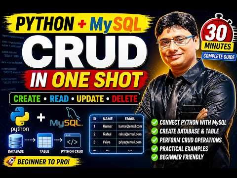 Python integration with Mysql | Connect Python with MySQL | Learn Python MySQL CRUD in ONE Shot