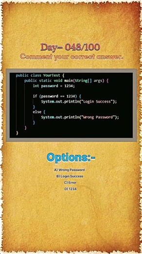 Java if & else question || Coding challenge || Day - 048/100
