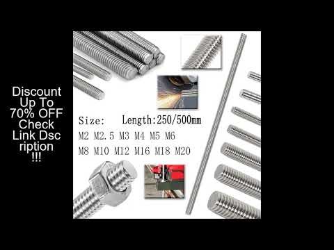 304 Stainles Steel Full Threaded Rod Bolt M2 M2.5 M3 M4-M20 Length 250/500mm Full Metric Headless Bo