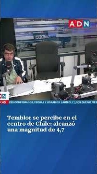 Temblor se percibe en el centro de Chile