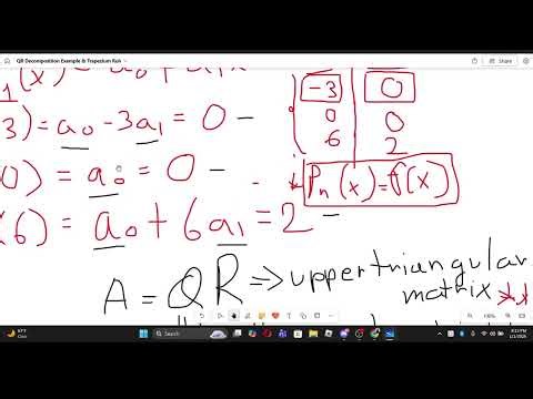 QR Decomposition Example & Newton's Cotes Formula