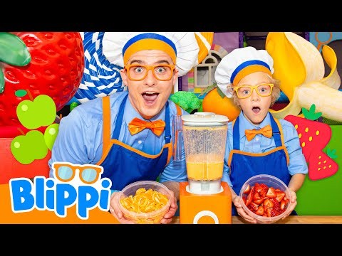 Alphabet Smoothie Song!🍎🍊🍋‍🟩🍇 | Blippi Songs 🎶| Educational Songs For Kids