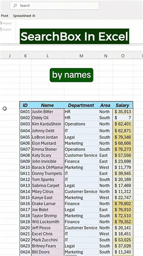 How to create a dynamic search bar in Excel! #excel #spreadsheet #exceltips