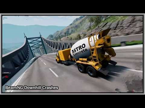 Full Throttle INSANE Long Downhill Lane! | BeamNG.drive | Epic Crashes & Speed Test #1