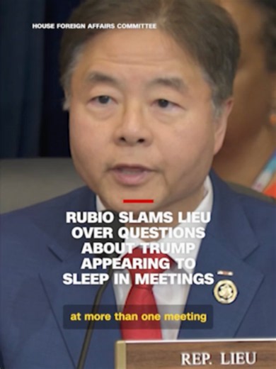 US Secretary Marco Rubio pushed back forcefully on Rep. Ted Lieu after the Democratic Congressman played videos that appeared to show President Trump dozing in meetings.