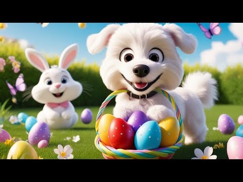 "Fluffy Pup's Epic Easter Egg Hunt: Toddler's Cutest Adventure!"