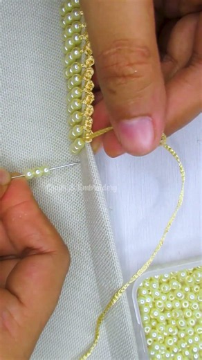 So Luxury Fashion Border Embroidery Design ✨ #diy #tutorial #shorts