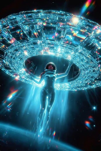 ALIEN ABDUCTION CAUGHT ON CAMERA: Giant Crystal UFO Snatches Stunning Female Astronaut From Space!