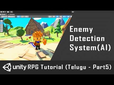 Unity RPG Tutorial Part5 (Game in Telugu) 👉 Enemy Detection System (AI)
