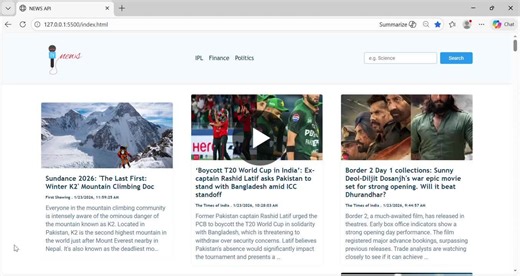 News API Project (HTML, CSS, JS) A simple web app built with HTML, CSS, and JavaScript that shows real-time news headlines and articles using a free news API like NewsAPI, NewsData, or GNews. It… | Aliya Ali