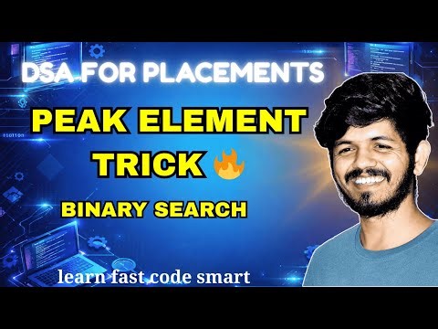 Find Peak Element Using Binary Search | O(log n) Interview Problem (Python DSA)