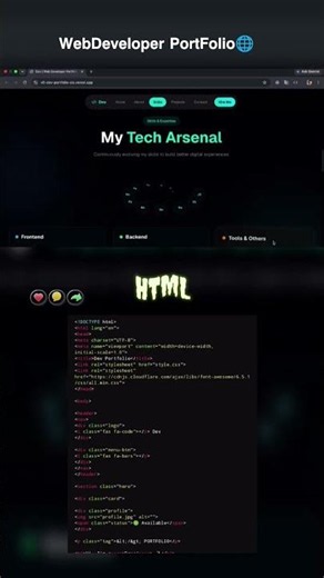 🚀 Build an Amazing Dev Portfolio Website Using HTML CSS JavaScript | Responsive Portfolio 2026 #js