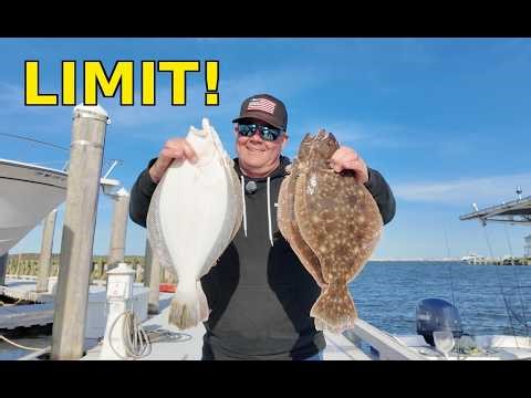 LIMIT of Spring Flounder on ONE Rig (Even Had to Throw One Back!)