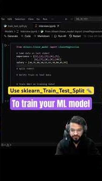 How to split your dataset to train and test ML model? #machinelearning #coding #scikitlearn