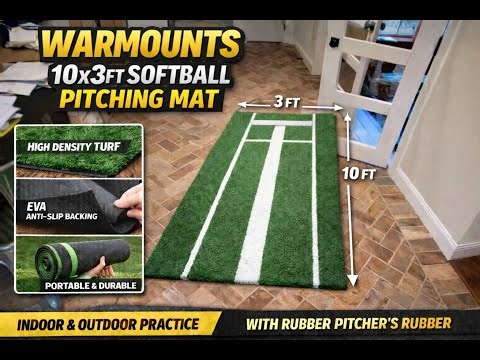 Set Up a Softball Mound Anywhere? WARMOUNTS Pitching Mat Review for Indoor & Outdoor Use