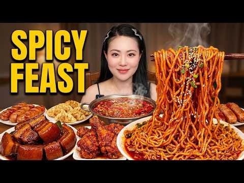 CHINESE SPICY FIRE NOODLES MUKBANG EATING | 불닭볶음면 먹방 | 매운삼겹살 먹방 | 불닭밥/중국먹방/당면 치킨 | 중국 면먹방 리얼사운드 먹방