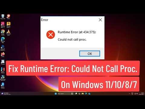 How To Fix Runtime Error Could Not Call Proc On Windows 11