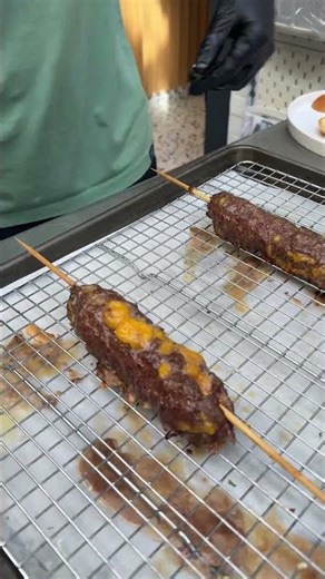 Cheeseburger Dog on a Skewer 🍔🧀 #shorts