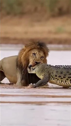 Crocodile vs Lion: Riverbank Ambush Gone Wrong