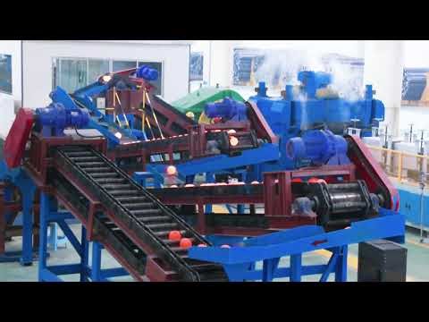 Induction heating furnace for steel bars,Rolling to produce steel balls #steelbars #furnace #steel