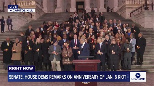 HAPPENING NOW: Senate and House Democrats hold a news conference on the fifth anniversary of the Jan. 6 Capitol riot. https://abcnews.go.com/US/ahead-5-year-anniversary-jan-6-report-examines/story?id=128912756 | ABC World News Tonight with David Muir