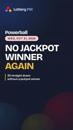 Powerball results · Wed, Oct 21, 2026 · No jackpot winner