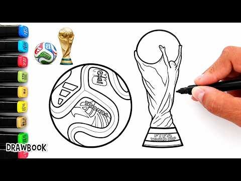 How to Draw the FIFA WORLD CUP TROPHY & Official 2026 SOCCER BALL ⚽ Realistic Coloring Tutorial