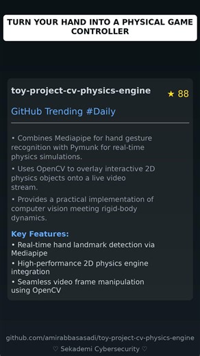 GitHub Trending Repositories: amirabbasasadi/toy-project-cv-physics-engine 🇬🇧